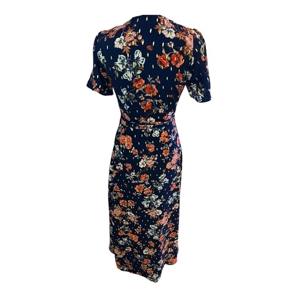 Lulus Divine Days Navy Blue Floral Wrap Maxi Dress XS - Picture 8 of 14